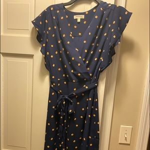 Cross wrap navy dress